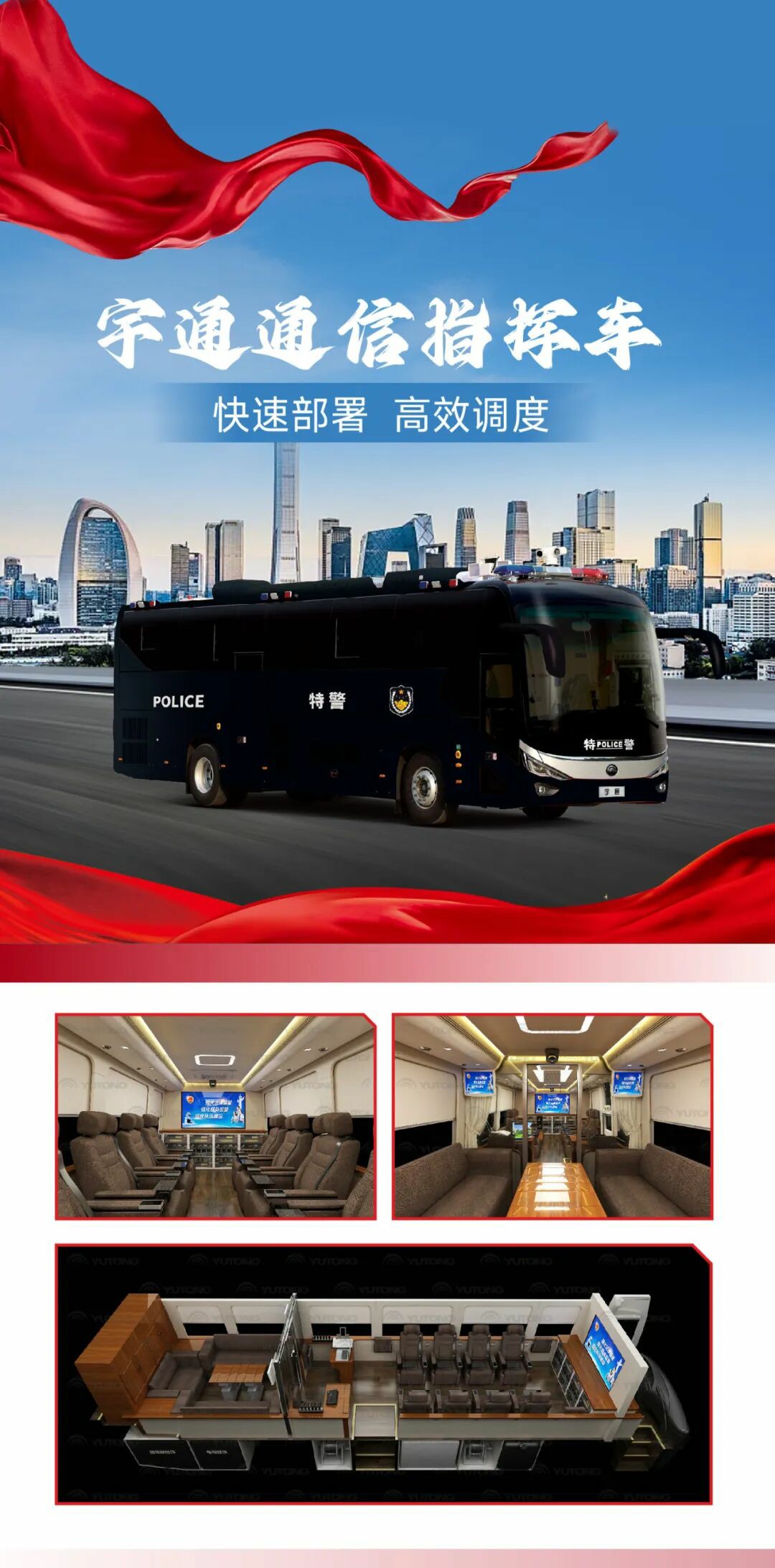 科技赋能警务 安全守护民生 | 宇通警用特种车参与九三阅兵保障任务